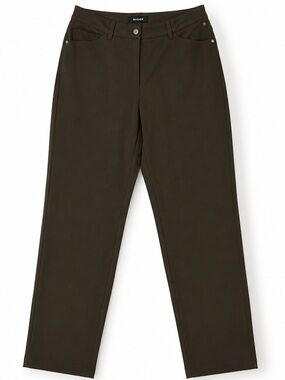 Bogner Stretch Straight Leg Pants Olive Brown Size 10 Long